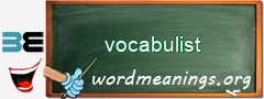 WordMeaning blackboard for vocabulist